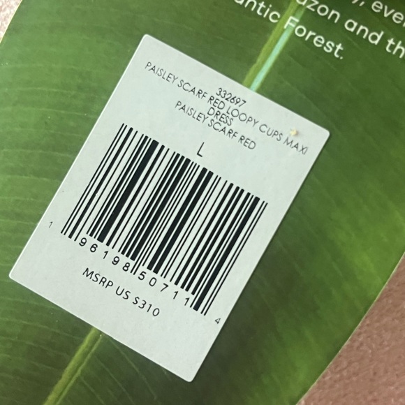 Farm RIO Red Paisley Scarf Loopy Trim Maxi Dress - Picture 6 of 6